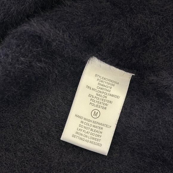 Cyrus Navy Fuzzy Embellished Rhinestone Button Cardigan Sweater Medium NWT - Picture 5 of 6